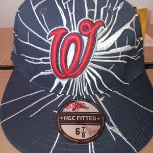 Washington Black Senators HGC Fitted Navy and Red Cap